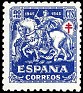 Spain - 1945 - Pro Tuberculous - 80 + 10 CTS - Blue - Spain, Pro Tuberculosos - Edifil 996 - Pro Tuberculosis. Red Cross of Lorraine - 0